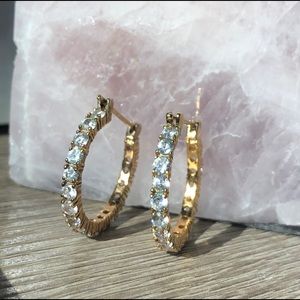 CZ & Gold-Plated Sterling Silver Earrings